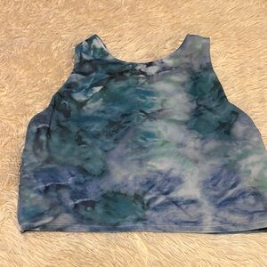 Athleta Blue and Green Tie-Dye Tank Top